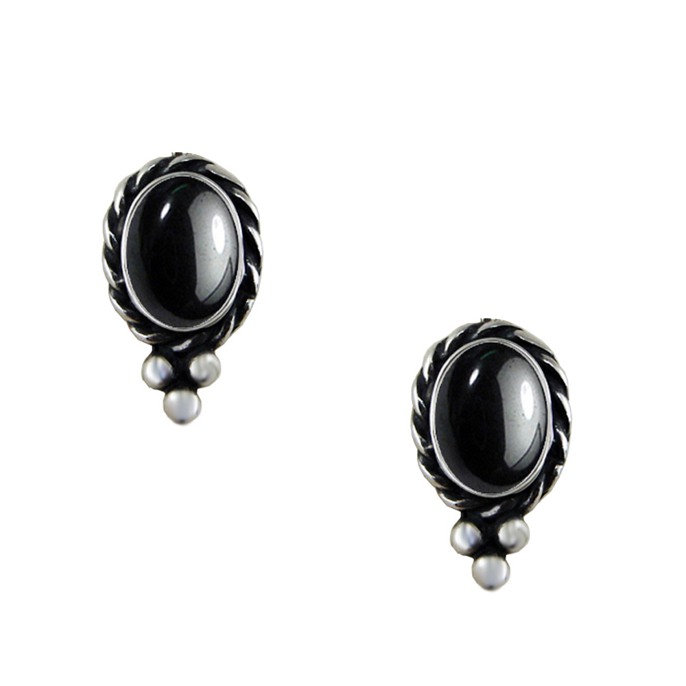 Sterling Silver Little Hematite Post Stud Earrings